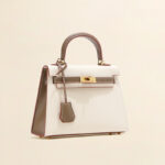 Women's Mini Epsom Split Leather Two-Tone Top Handle Bag in Gold Hardware