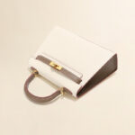Women's Mini Epsom Split Leather Two-Tone Top Handle Bag in Gold Hardware