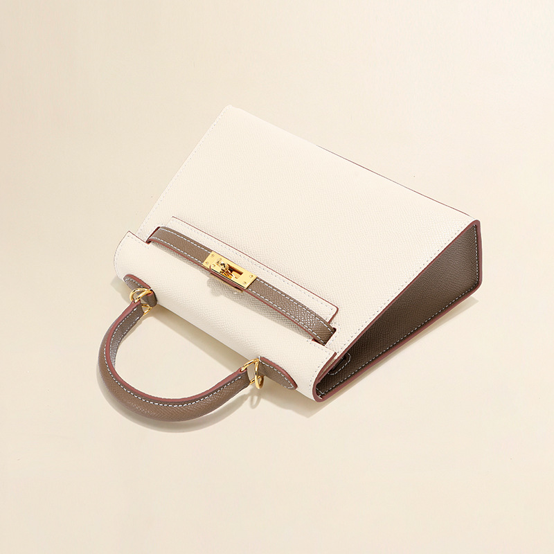 Women's Mini Epsom Split Leather Two-Tone Top Handle Bag in Gold Hardware