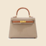 Women's Mini Epsom Split Leather Two-Tone Top Handle Bag in Gold Hardware