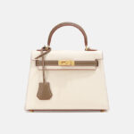 Women's Mini Epsom Split Leather Two-Tone Top Handle Bag in Gold Hardware