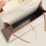 Women's Mini Epsom Split Leather Two-Tone Top Handle Bag in Gold Hardware