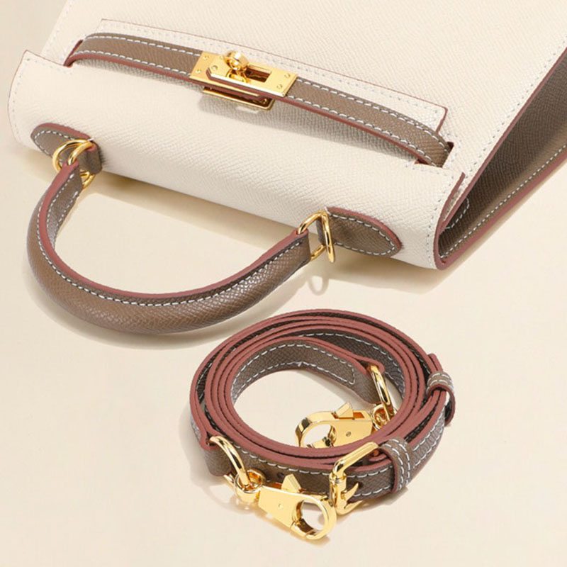 Women's Mini Epsom Split Leather Two-Tone Top Handle Bag in Gold Hardware