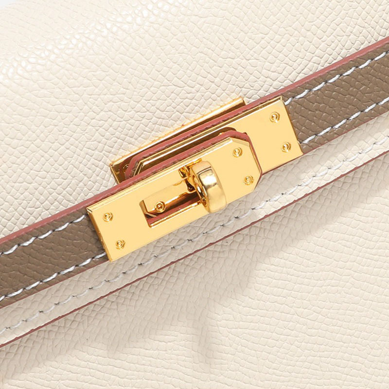 Women's Mini Epsom Split Leather Two-Tone Top Handle Bag in Gold Hardware