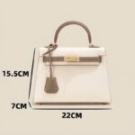 Women's Mini Epsom Split Leather Two-Tone Top Handle Bag in Gold Hardware