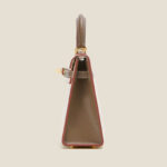 Women's Mini Epsom Split Leather Two-Tone Top Handle Bag in Gold Hardware