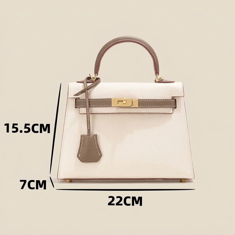 Women's Mini Epsom Split Leather Two-Tone Top Handle Bag in Gold Hardware