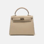 Women's Minimalist Epsom Genuine Leather Top Handle Bag In Gold Hardware