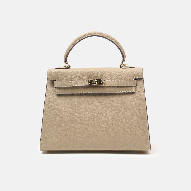 Sac à main en cuir véritable Minimalist Epsom pour femme, avec des accessoires en or