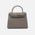 Women's Minimalist Epsom Genuine Leather Top Handle Bag In Gold Hardware