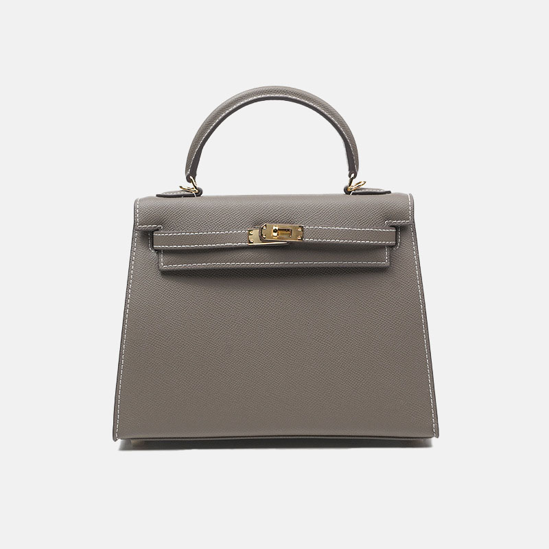 Women's Minimalist Epsom Genuine Leather Top Handle Bag In Gold Hardware