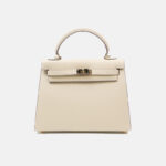 Women's Minimalist Epsom Genuine Leather Top Handle Bag In Gold Hardware