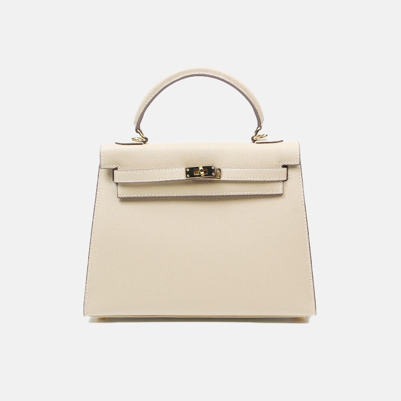 Women's Minimalist Epsom Genuine Leather Top Handle Bag In Gold Hardware