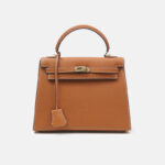Women's Minimalist Epsom Genuine Leather Top Handle Bag In Gold Hardware