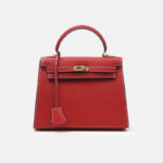 Women's Minimalist Epsom Genuine Leather Top Handle Bag In Gold Hardware