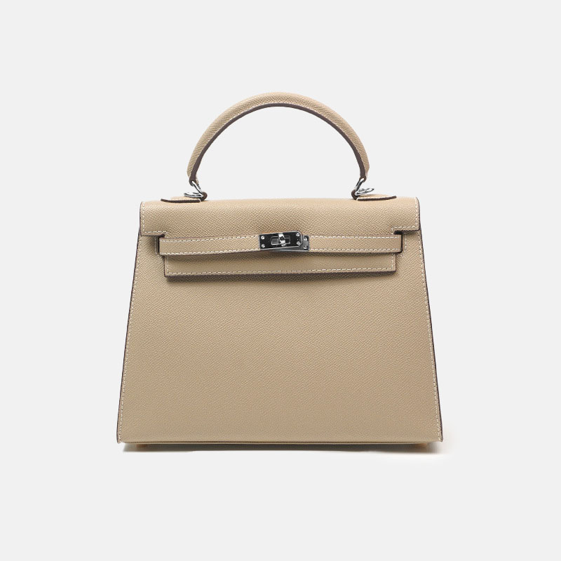 Sac à main en cuir véritable Minimalist Epsom pour femme, avec des accessoires en argent