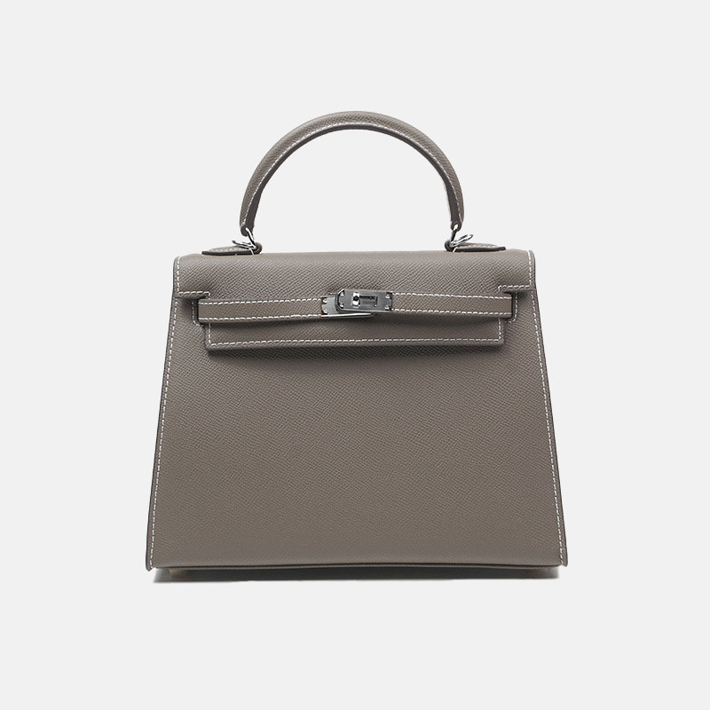 Sac à main en cuir véritable Minimalist Epsom pour femme, avec des accessoires en argent