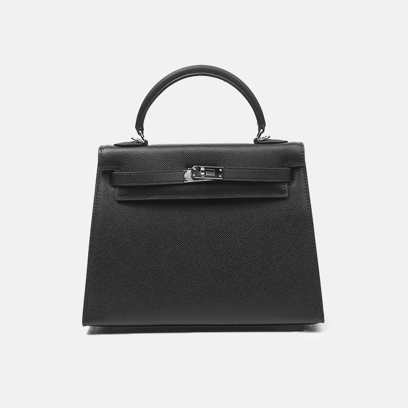 Sac à main en cuir véritable Minimalist Epsom pour femme, avec des accessoires en argent