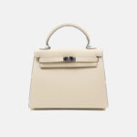 Sac à main en cuir véritable Minimalist Epsom pour femme, avec des accessoires en argent