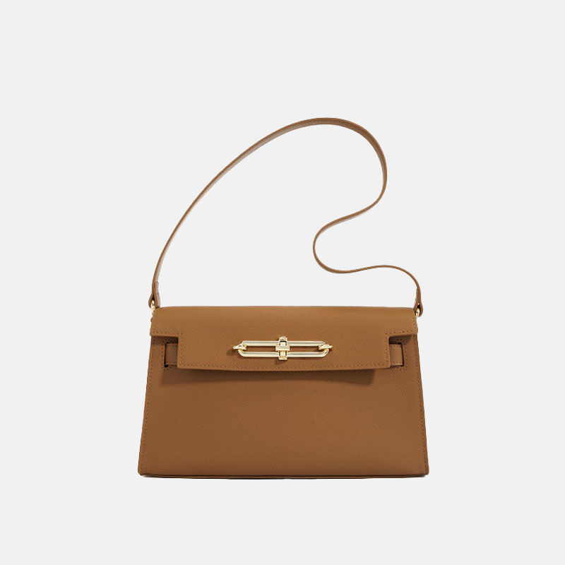 Women's Minimalist Epsom Leather Shoulder Bag In Gold Hardware