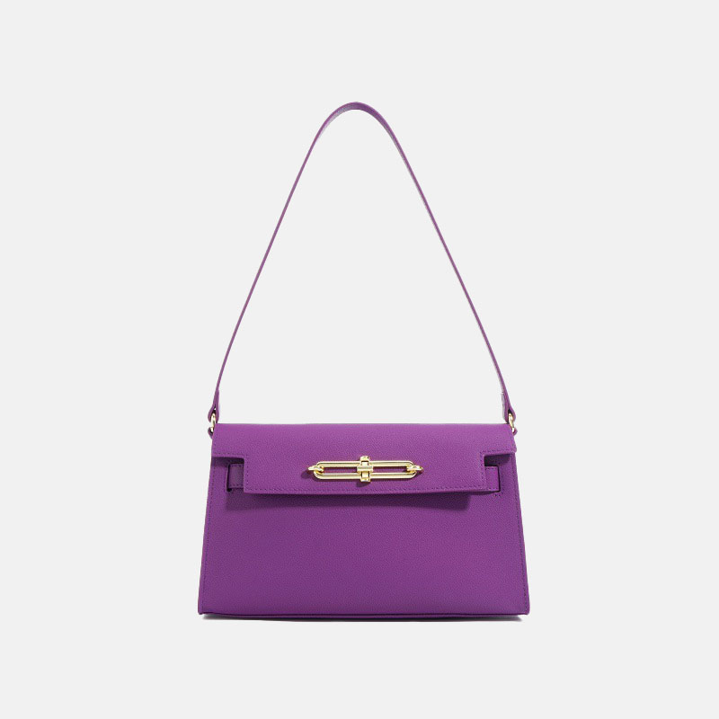 Women's Minimalist Epsom Leather Shoulder Bag In Gold Hardware