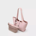 Women's Minimalist Leather Shoulder Tote Bag In Silver Hardware