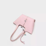 Women's Minimalist Leather Shoulder Tote Bag In Silver Hardware