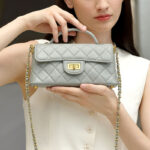 Women's Minimalist Quilted Lambskin Chain Strap Top Handle Bag In Gold Hardware
