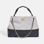 Women's Minimalist Quilted Lambskin Two-Tone Shoulder Crossbody Chain Handbag In Gold Hardware