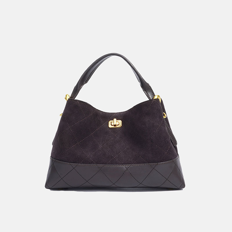 Sac à main minimaliste en daim matelassé en métal doré