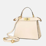 Women's Minimalist Top-Grain Leather Rotating Lock Clasp Handbag In Gold Hardware