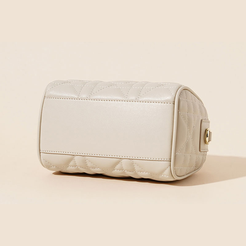 Damen gesteppte Leder Crossbody Tasche mit Tragegriff