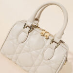 Damen gesteppte Leder Crossbody Tasche mit Tragegriff