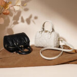 Damen gesteppte Leder Crossbody Tasche mit Tragegriff