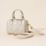 Damen gesteppte Leder Crossbody Tasche mit Tragegriff