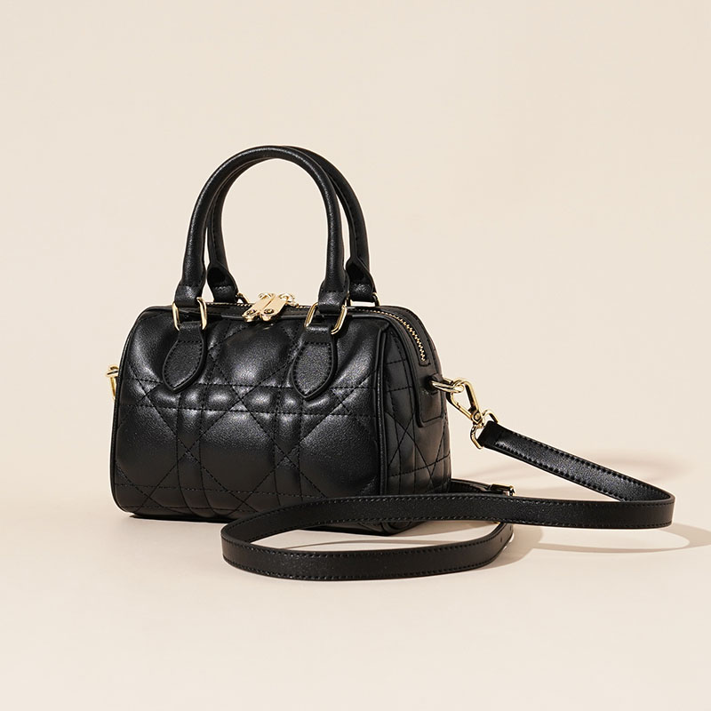 Damen gesteppte Leder Crossbody Tasche mit Tragegriff