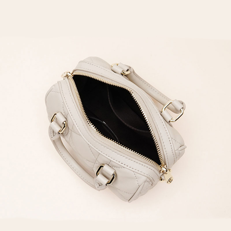 Damen gesteppte Leder Crossbody Tasche mit Tragegriff