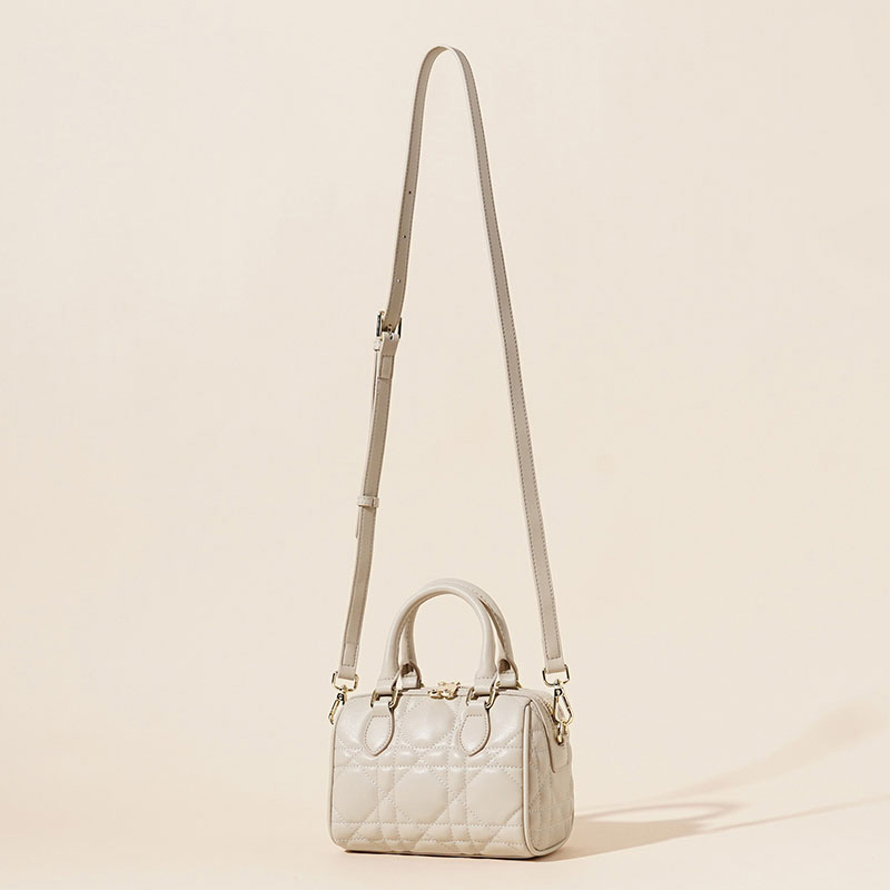Damen gesteppte Leder Crossbody Tasche mit Tragegriff