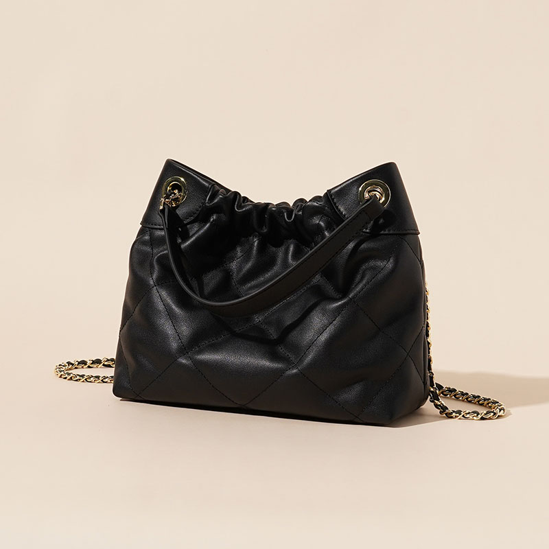 Sac à bandoulière en cuir matelassé de grain supérieur pour femmes