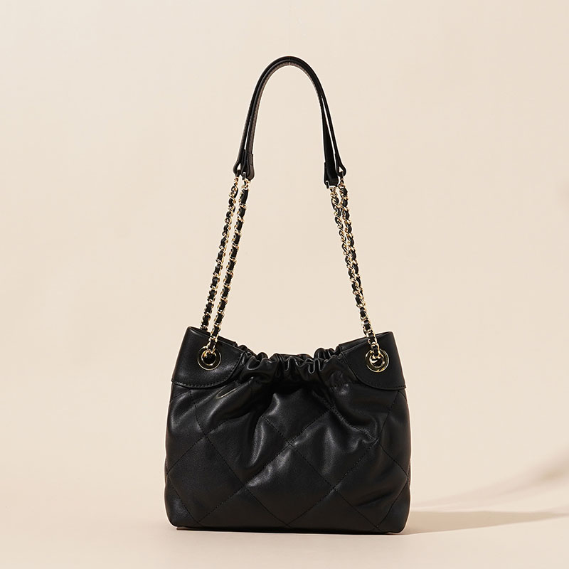 Sac à bandoulière en cuir matelassé de grain supérieur pour femmes