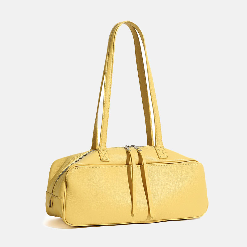 Damen Baguette-Tasche aus feinstem Leder in Form eines Kissens