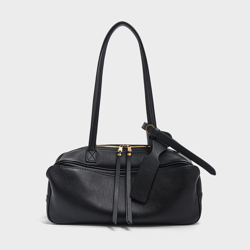 Sac baguette à bandoulière en cuir de grain supérieur pour femmes