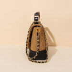 Damen Vintage gesteppt Wildleder Kette Riemen Top Handle Tasche In Gold Hardware