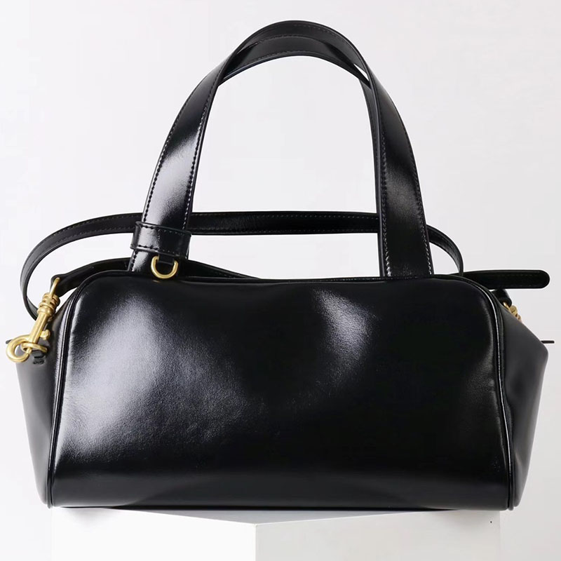 Sac à main Boston en cuir vintage de grain supérieur pour femmes