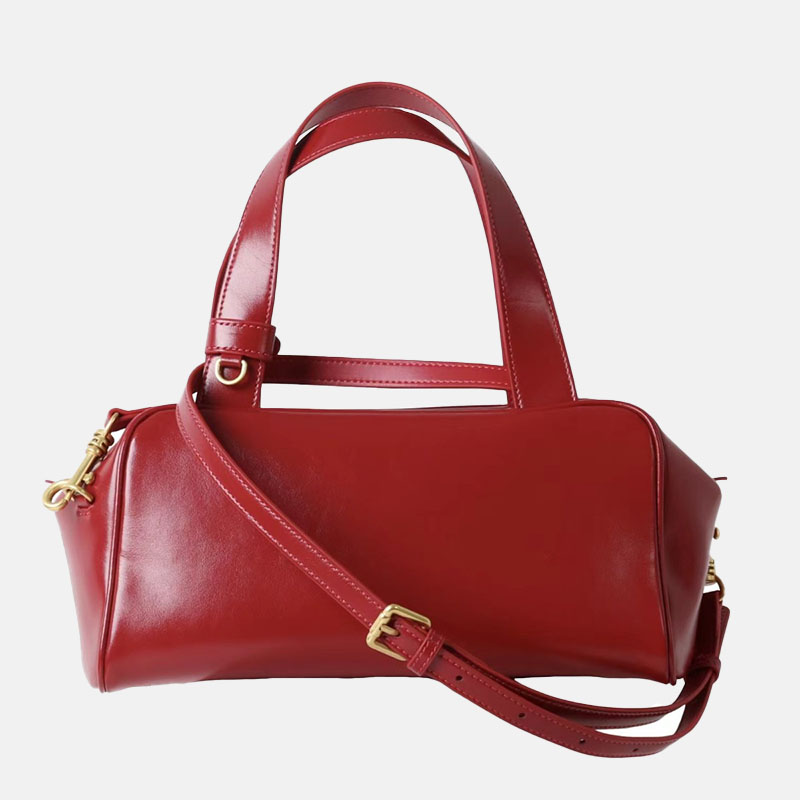 Sac à main Boston en cuir vintage de grain supérieur pour femmes