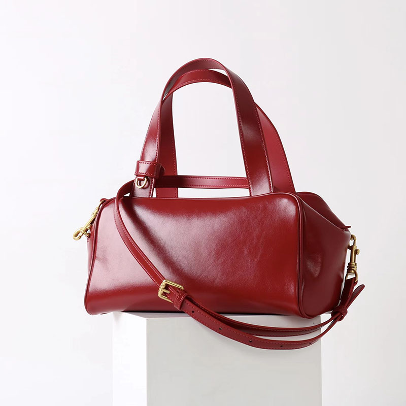 Sac à main Boston en cuir vintage de grain supérieur pour femmes
