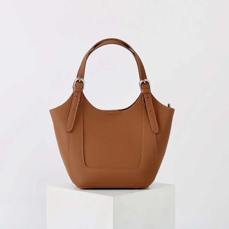 Women's Vintage Top-Grain Leather Bucket Bag