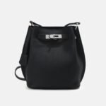 Sac à main en cuir vintage de grain supérieur avec fermeture en argent pour femmes