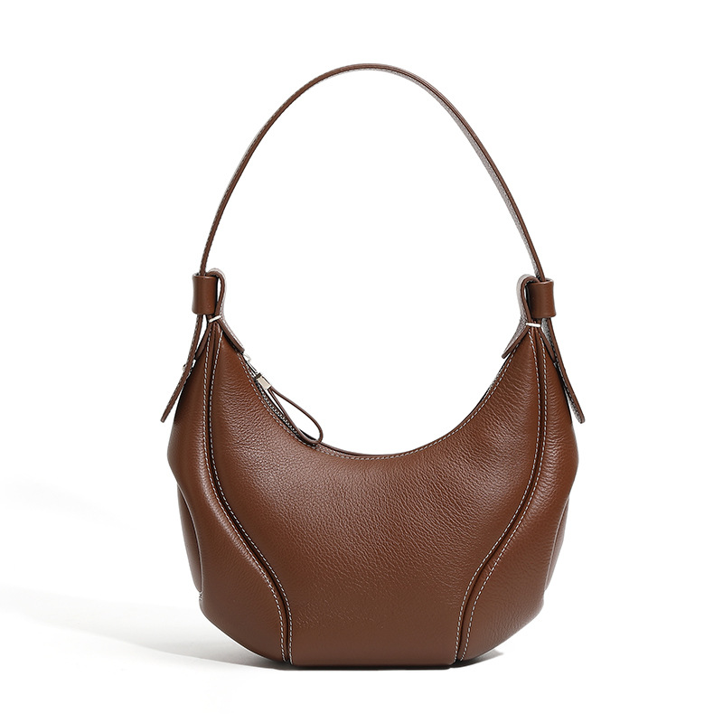 Sac à bandoulière Hobo Crescent en cuir vintage de grain supérieur pour femmes