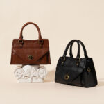 Sac à main vintage en cuir ciré de première qualité pour femmes, avec quincaillerie en or